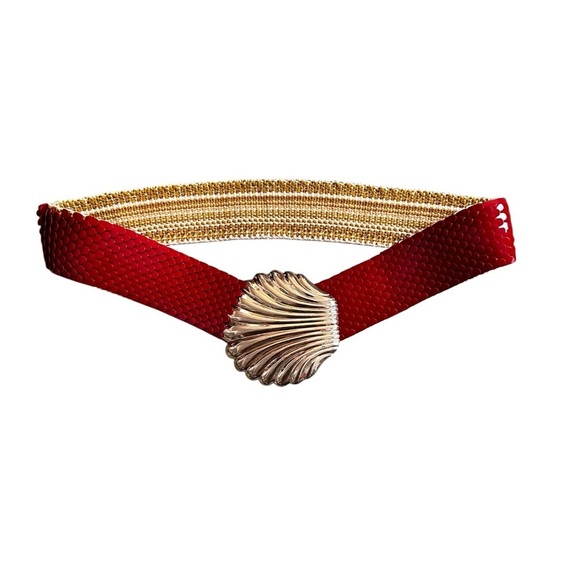 Vintage Accessories - Vintage red mermaid shell belt, o/s